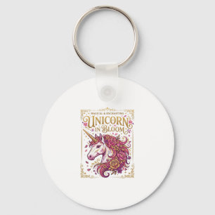 Eenhorn in bloei stijlvol Zazzle ontwerp_1 Sleutelhanger