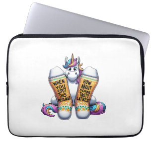 Eenhorn in sokken mannen vrouwen kinderen tieners laptop sleeve