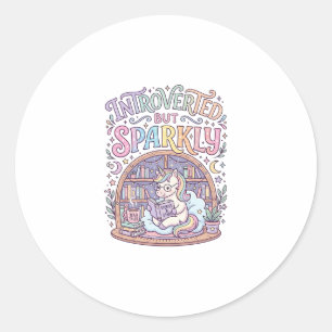 Eenhorn Introvert maar Fonkelend Origineel Wit Bac Ronde Sticker