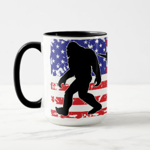 Eenhorn, Jackalope, Bigfoot en de Amerikaanse vlag Mok