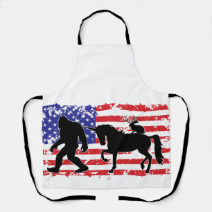 Eenhorn, Jackalope, Bigfoot en de Amerikaanse vlag Schort