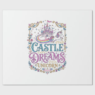 Eenhorn Kasteel Dromen Eenhorn Witte Achtergrond P Cadeaupapier