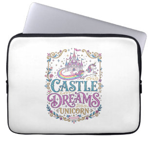 Eenhorn Kasteel Dromen Eenhorn Witte Achtergrond P Laptop Sleeve