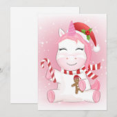 Eenhorn Kerstseizoen Feestdagenkaart (Voorkant / Achterkant)