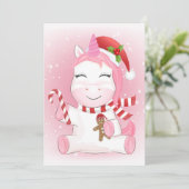 Eenhorn Kerstseizoen Feestdagenkaart (Staand voorkant)