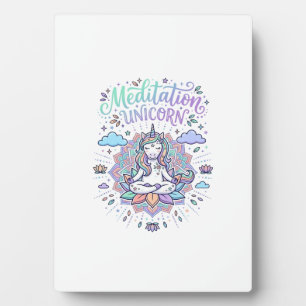 Eenhorn Meditatie Eenhorn Witte Achtergrond Vector Fotoplaat