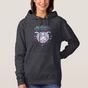 Eenhorn Meditatie Eenhorn Witte Achtergrond Vector Hoodie