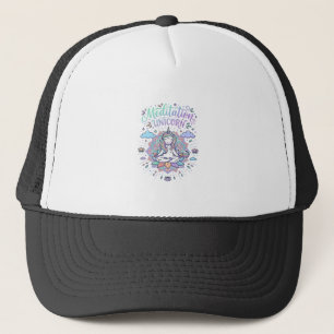 Eenhorn-meditatie Eenhorn Witte Achtergrond Vector Trucker Pet