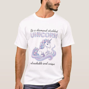 Eenhorn Met Diamanten Onbreekbare Kristallen Manen T-shirt