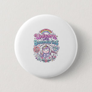 Eenhorn Met Grenzen Charmante Kleding Grafisch_1 Ronde Button 5,7 Cm