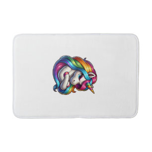 Eenhorn met regenboogmanen kunst tanktop badmat