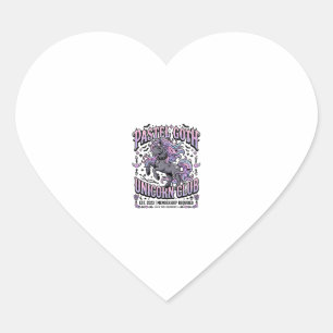 Eenhorn Pastel Goth Eenhorn Club Commerciële Stick Hart Sticker
