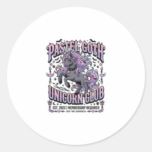 Eenhorn Pastel Goth Eenhorn Club Commerciële Stick Ronde Sticker