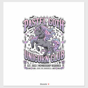 Eenhorn Pastel Goth Eenhorn Club Commerciële Stick Sticker