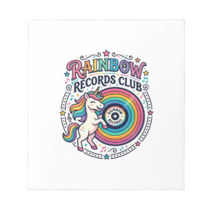 Eenhorn Regenboog Records Club Witte Achtergrond S Notitieblok