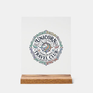 Eenhorn Reisclub Origineel Zazzle Ontwerp_1 Acryl Bord