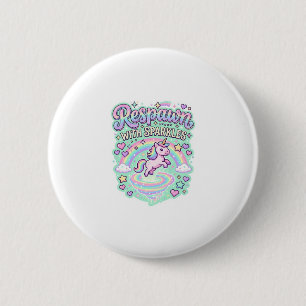Eenhorn respawn met glitters Premium vectorstick Ronde Button 5,7 Cm