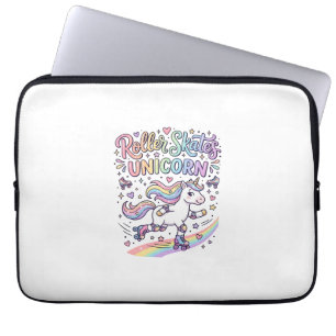 Eenhorn Roller Skates Eenhorn Speelse Sticker en  Laptop Sleeve