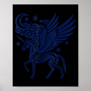 Eenhorn skelet halloween gotische griezelige voor poster