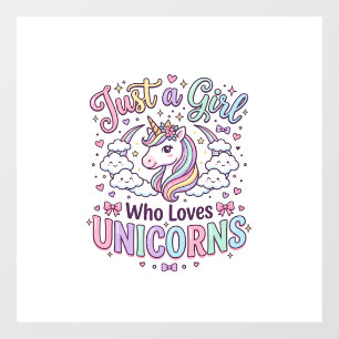 Eenhorn Slechts een meisje dat eenhoorns liefheeft Raamsticker