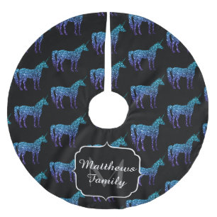 Eenhorn Sprankels aqua blauwe ombre patroon Monogr Kerstboom Rok