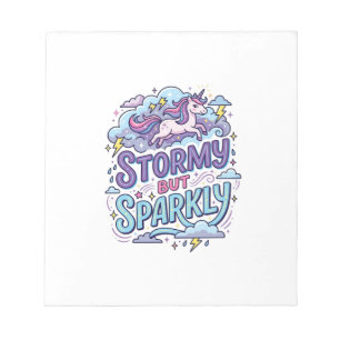 Eenhorn Stormachtig maar Glitterend Retro Stijl Ca Notitieblok