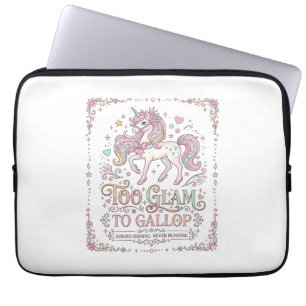 Eenhorn Te Glamoureus om te Galopperen Schattige K Laptop Sleeve
