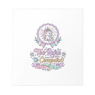 Eenhorn Te Zeldzaam Om Cute Pastel T-Shirt Te Verg Notitieblok