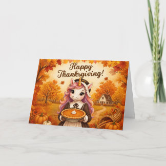Eenhorn Thanksgiving Feestdagen Kaart