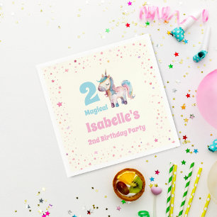 Eenhorn Twee Magische 2de Verjaardagsfeestje Servet