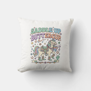Eenhorn Zadel Op Botercup Kawaii Typografie Desi Kussen