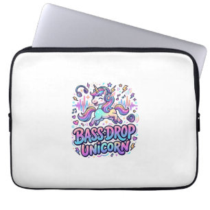 Eenhornbas Drop Eenhorn Cadeau Idee Typografie Des Laptop Sleeve