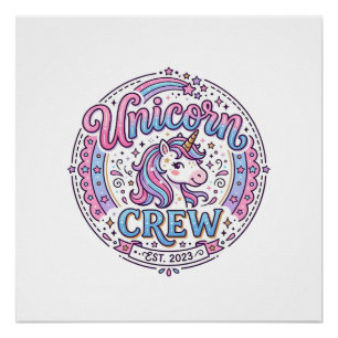 Eenhornbemanning Speelse Print op Vraag Ontwerp_1 Perfect Poster