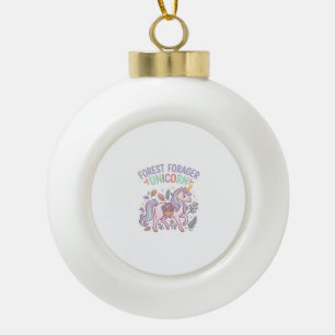 Eenhornbosverzamelaar Eenhorn Grafisch ontwerp Wit Keramische Bal Ornament