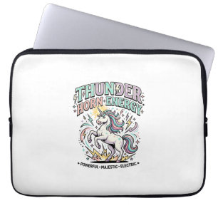 Eenhornige Donderhoorn Energie Retro Stijl Product Laptop Sleeve