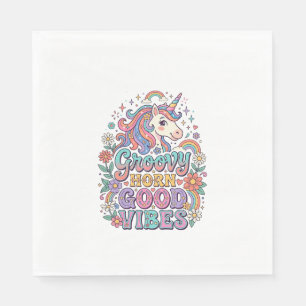 Eenhornige Groovy Hoorn Goede Vibes Charming POD K Servet