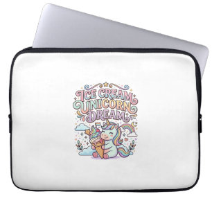 Eenhornige ijs Eenhornige droom Grappige typografi Laptop Sleeve