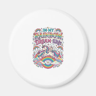 Eenhornige In Mijn Regenboog Droomtijdperk Kleurig Magneet