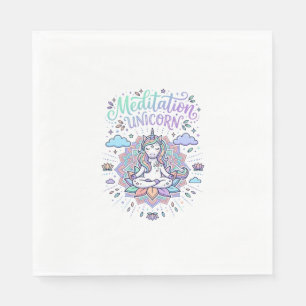 Eenhornige Meditatie Eenhoring Witte Achtergrond V Servet