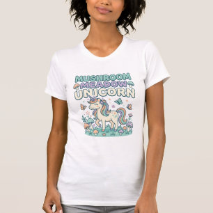 Eenhornige Paddenstoel Weide Eenhornige Trendy T-S T-shirt
