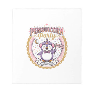 Eenhornige Penguicorn Feest POD Kant-en-klare Zazz Notitieblok