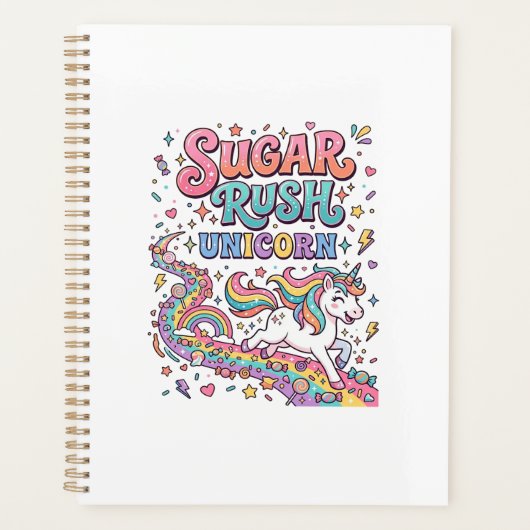 Eenhornige Suiker Storm Eenhornige Kawaii Marktpla Planner (Voorkant)