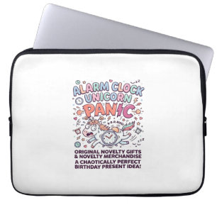 Eenhornige wekker Eenhornige paniek Vet typografie Laptop Sleeve
