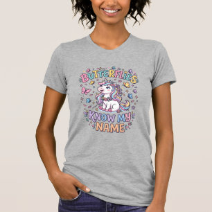 Eenhornvlinders kennen mijn naam Charming POD Kuns T-shirt
