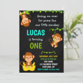 Eenjarige verjaardagsfeestdag kaart (Staand voorkant)