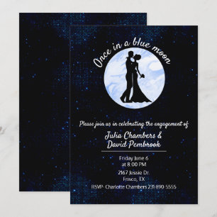 Eenmaal in een Blue Moon Engagement Party Kaart