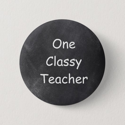 Eenmaal klasleraar-chalkboard-ontwerp-cadeauidee ronde button 5,7 cm (Voorkant)