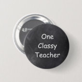 Eenmaal klasleraar-chalkboard-ontwerp-cadeauidee ronde button 5,7 cm (Voorkant /achterkant)