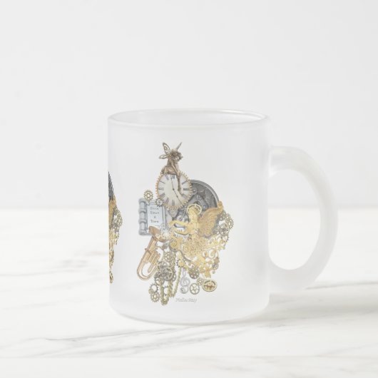 Eenmaal op tijd matglas koffiemok (Rechts)