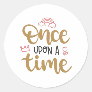 Eenmaal op tijd ronde sticker